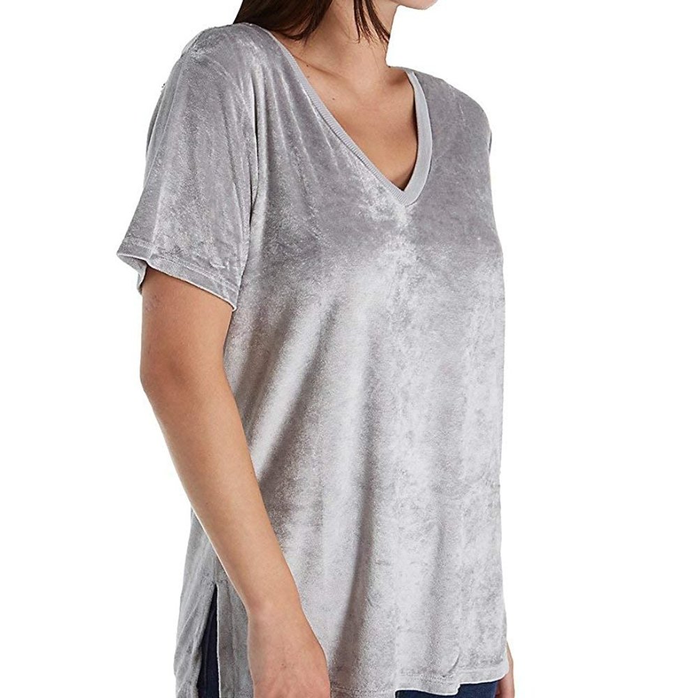 Michael Stars Abalone Velvet Short Sleeve V-Neck